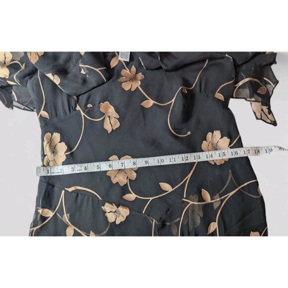 Vintage 90s Y2K Silk Midi Dress 6 Whimsigoth Fairy Grunge Flare Bias Babydoll - Picture 7 of 10